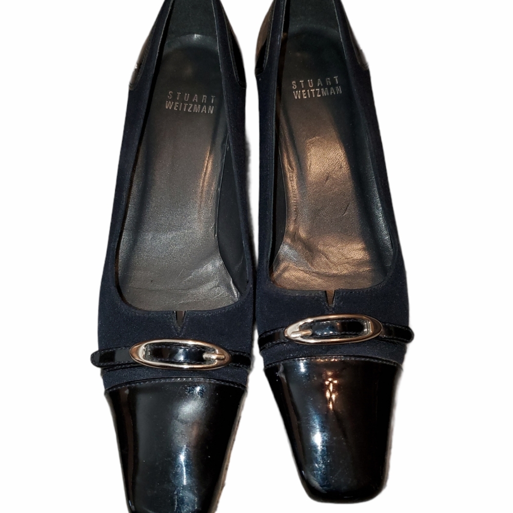 STUART WEITZMAN *PATENT LEATHER BLUE PUMPS SIZE 6.5